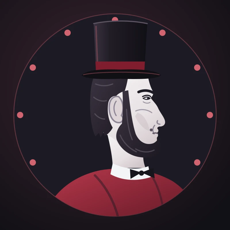 Abraham Lincoln, drawn in profile on the Demojura medallion